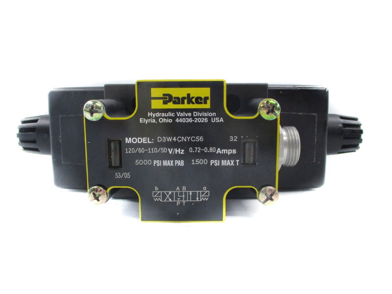 PARKER D3W4CNYC56 110-120V .79-.93A 1500-5000PSI NSNP