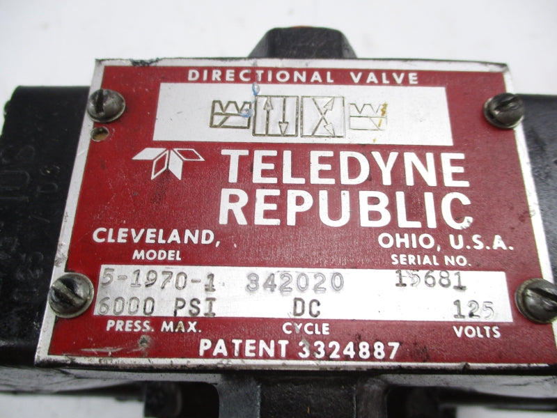 TELEDYNE REPUBLIC 5-1970-1 125V 6000PSI NSNP