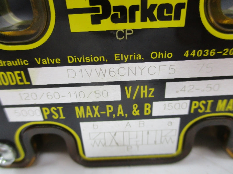 PARKER D1VW6CNYCF5-75 110/120V .42-.50A 5000PSI NSMP