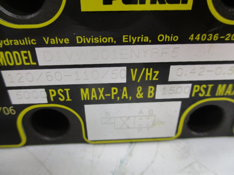 PARKER D1VW001ENYPF5-82 110/120V 0.42-0.50A 5000PSI NSMP
