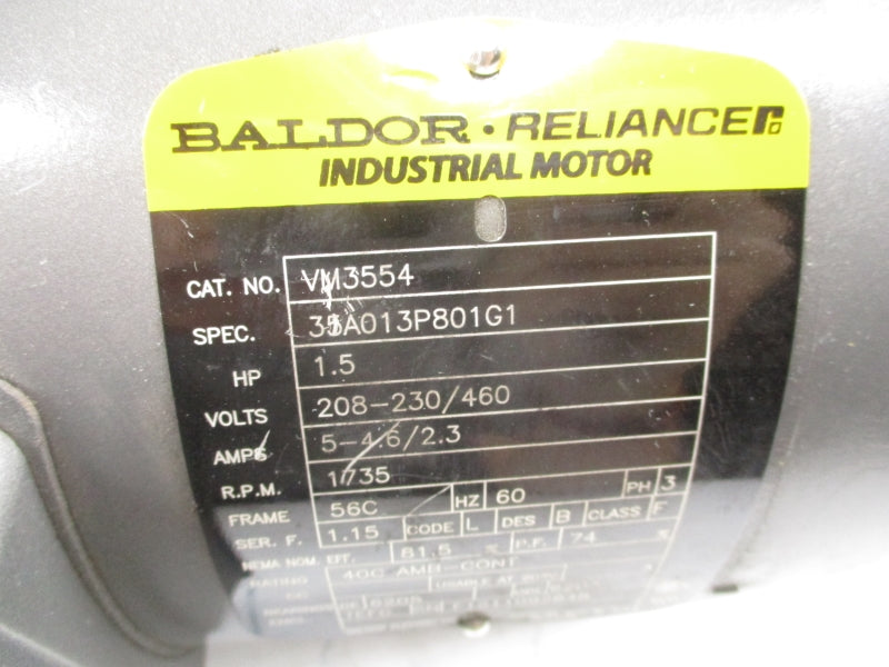 BALDOR VM3554 208-230/460V 5-406/2.3A (AS PICTURED) NSNP