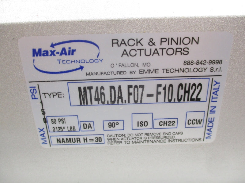 MAX-AIR TECHNOLOGY MT46.DA.F07-F10.CH22 80PSI NSMP