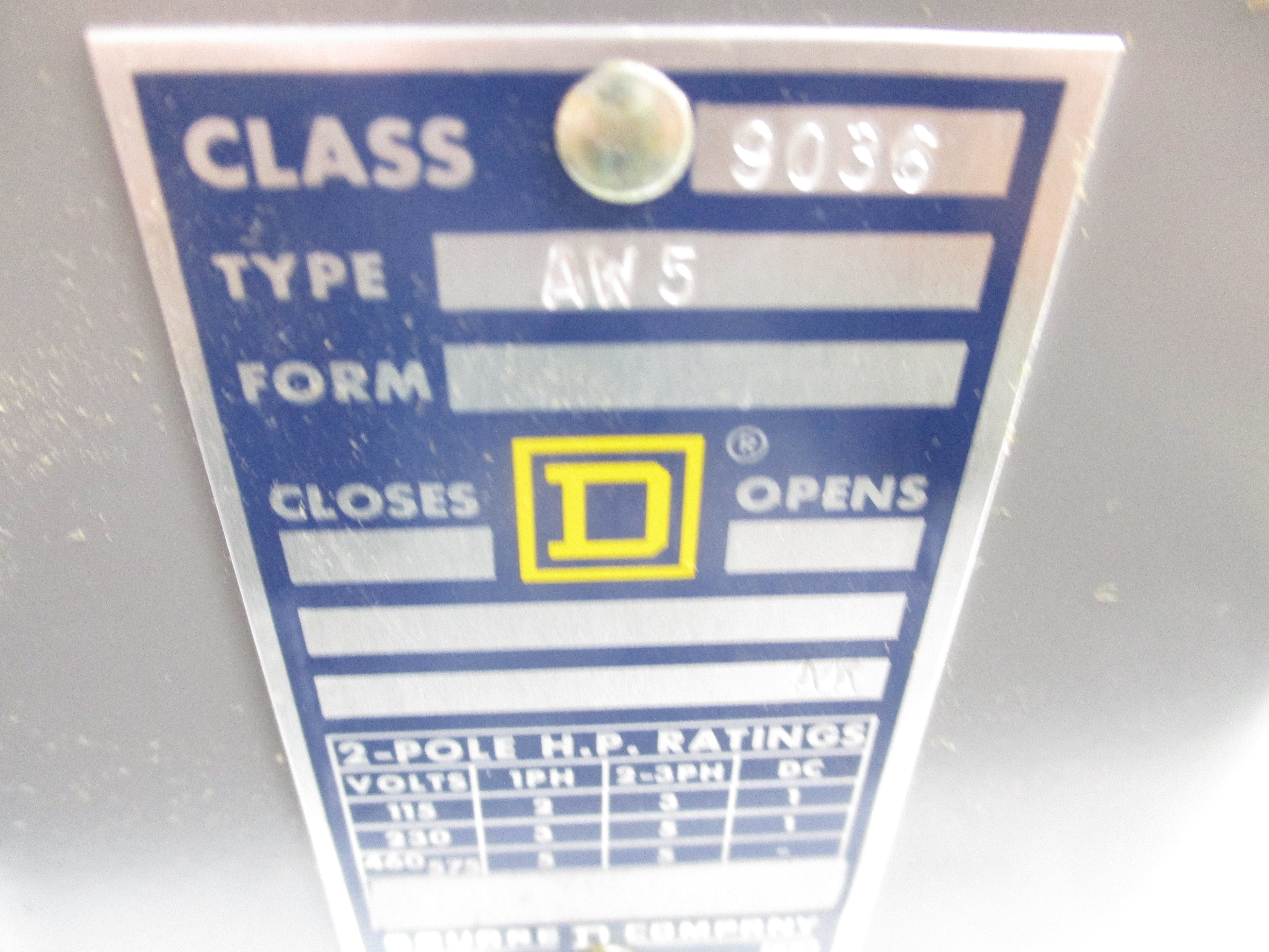 SQUARE D 9036AW5 115-575V NSMP