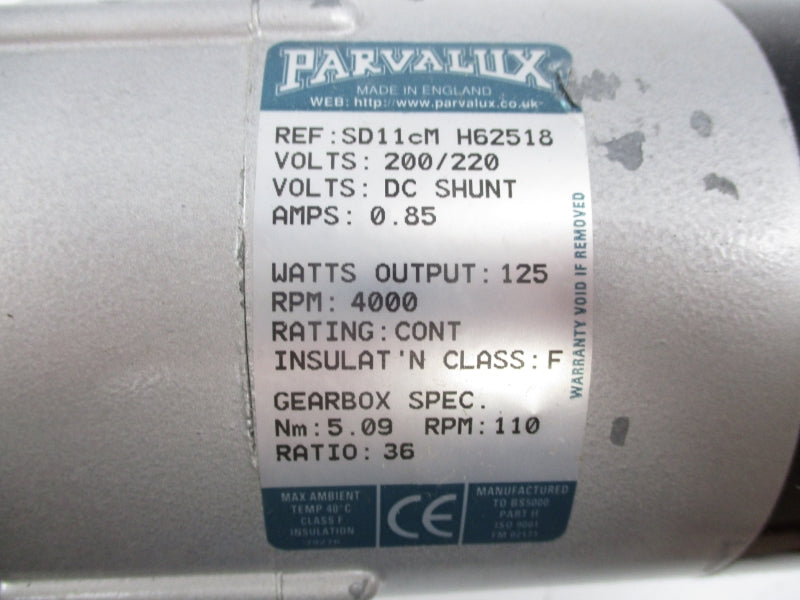 PARVALUX SD11CM H62518 200/220V 0.85A NSNP