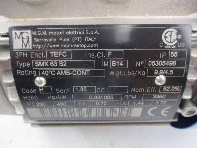 MGM SMX63B2 SER. F 230/460V NSNP