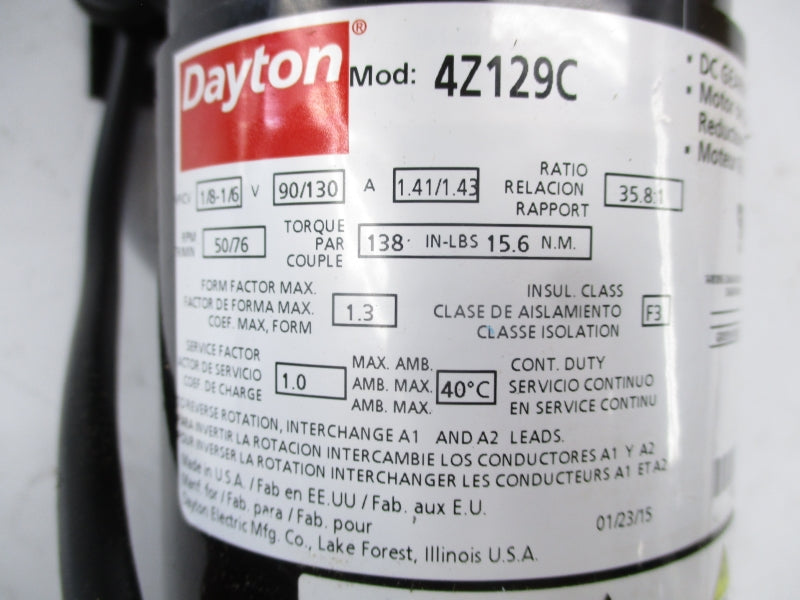 DAYTON 4Z129C 90/130V 1.41/1.43A UNMP