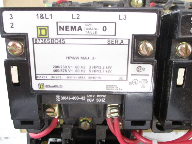 SQUARE D 8736SBO4V02S SER. A 110/120V NSMP