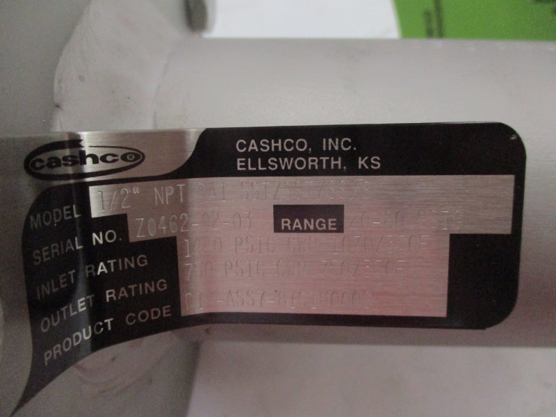 CASHCO DA1 SST/SST/SS/8 D14-ASS7-81C1M000C 20-80PSI 1/2" NSMP