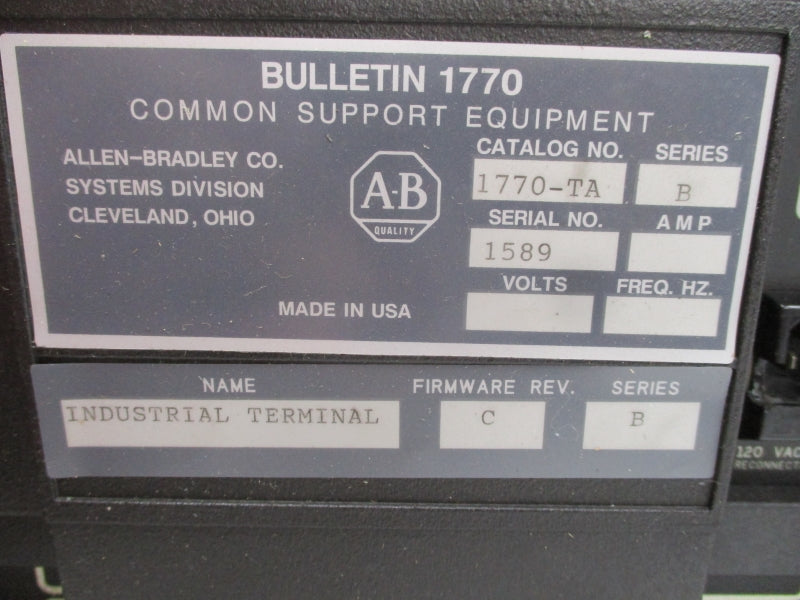ALLEN BRADLEY 1770-TA SER. B F/W C UNMP