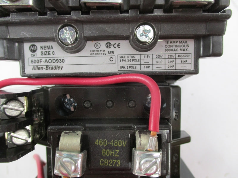 ALLEN BRADLEY 500F-AOD930 SER. C 460-480V 18A NSNP