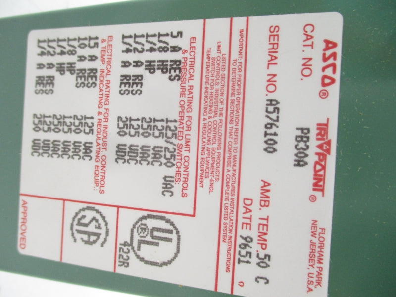 ASCO PB30A 125/250VAC 5A 50'C NSMP