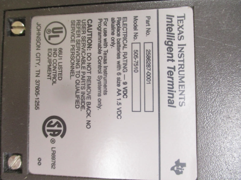 TEXAS INSTRUMENTS 505-7510 2586287-0001 9VDC NSMP