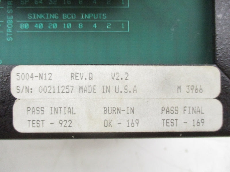 CINCINNATI ELECTROSYSTEMS 5004-N12 UNMP
