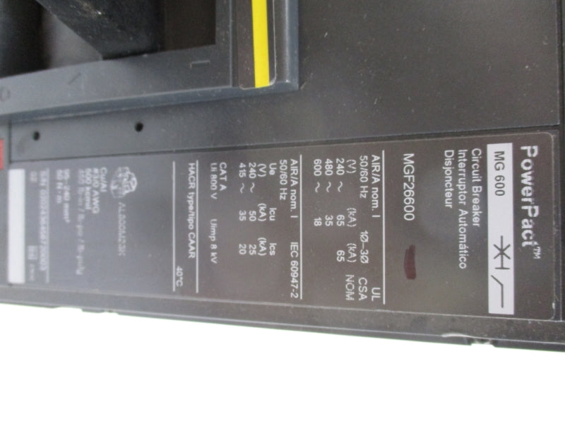 SQUARE D MGF26600 SER. 2 600V 600A (AS PICTURED1) NSNP