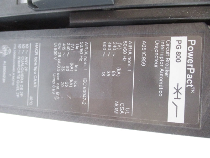 SQUARE D A051C959 PG800 SER. 1 600V 800A NSNP