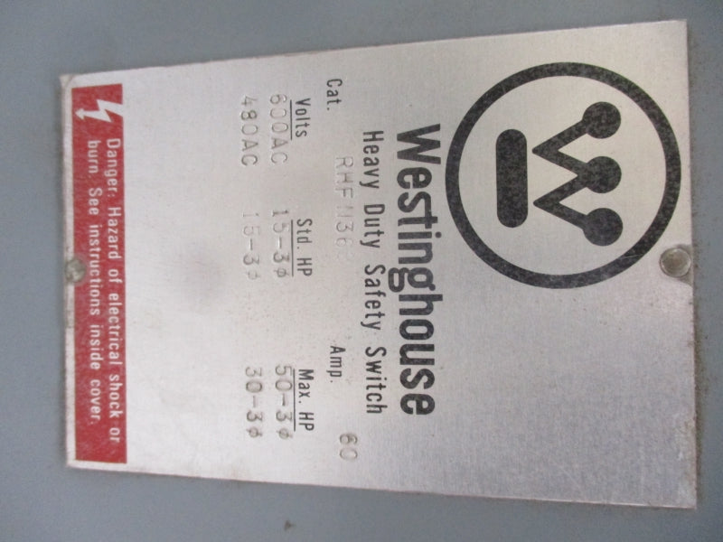 WESTINGHOUSE RHFN362 600VAC 60A NSMP