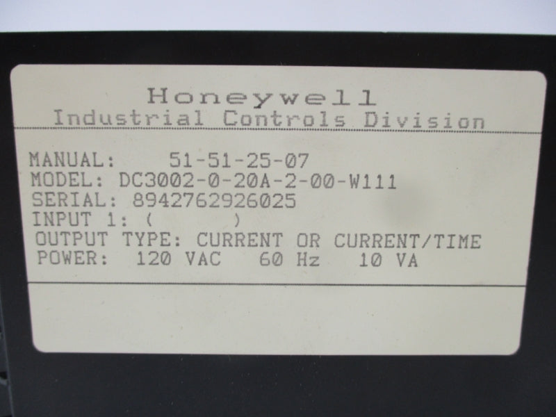 HONEYWELL DC3002-0-20A-2-00-W111 120VAC NSNP