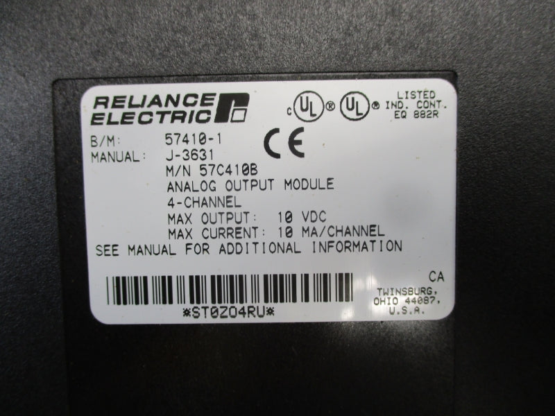 RELIANCE ELECTRIC 57C410A 57C410B 57410-1 10VDC UNMP