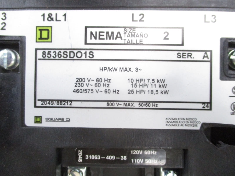 SQUARE D 8536SDO1S SER. A 110/120V (AS PICTURED1) NSNP