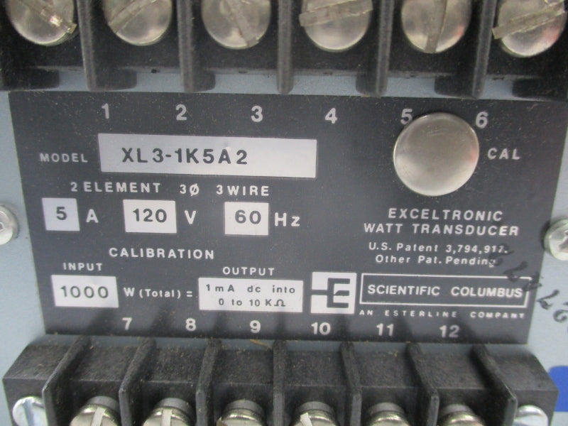 SCIENTIFIC COLUMBUS XL3-1K5A2 120V 5A NSNP