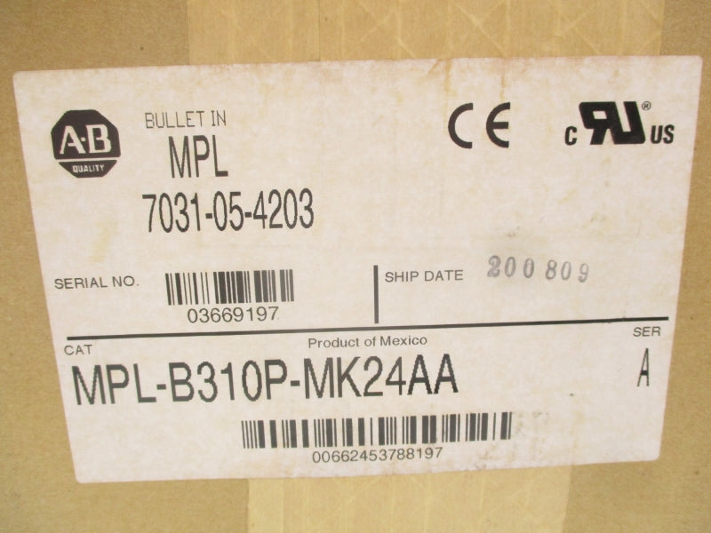 ALLEN BRADLEY MPL-B310P-MK24AA SER. A NSFS
