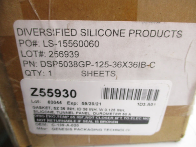 DIVERSIFIED SILICONE PRODUCTS DSP5038GP-125-36X36IB-C NSMP