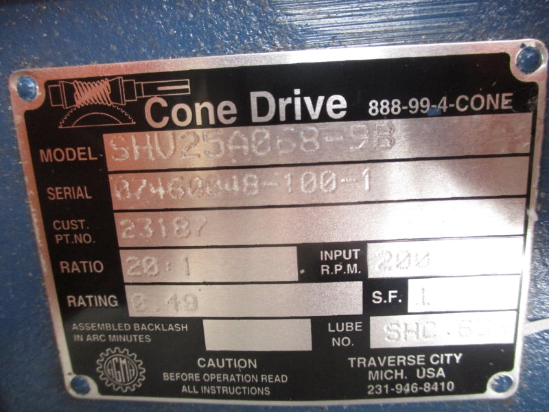 CONE DRIVE SHV25A068-9B NSNP