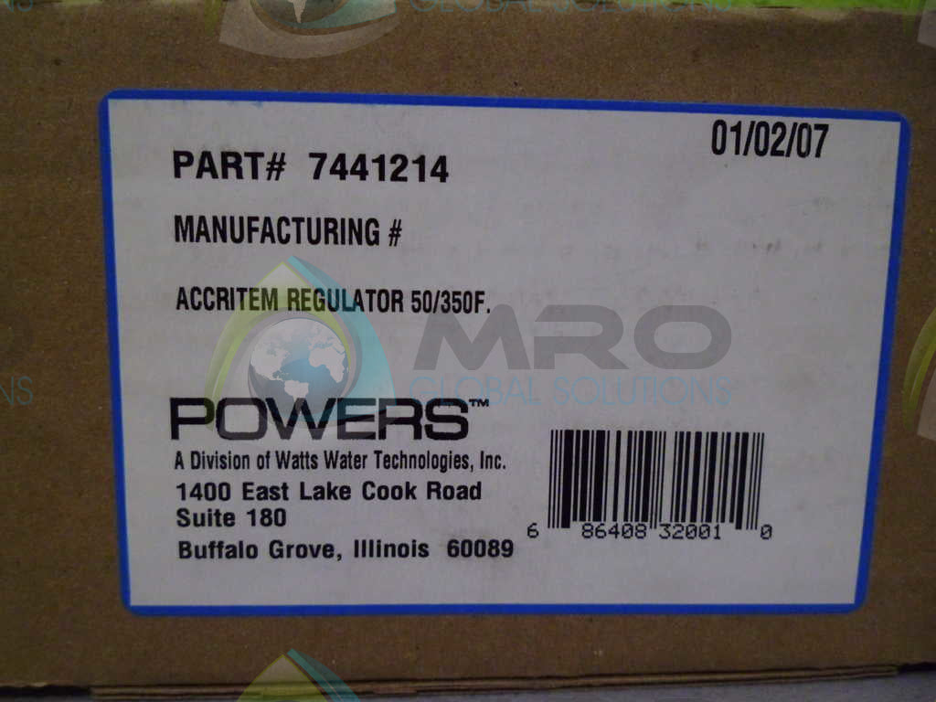 POWERS 7441214 REGULATOR *FACTORY SEALED*