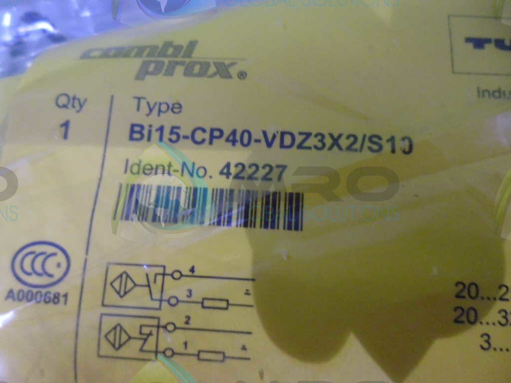 TURCK COMBI PROX Bi15-CP40-VDZ3X2/S10 PROXIMITY SENSOR *NEW IN FACTORY BAG*