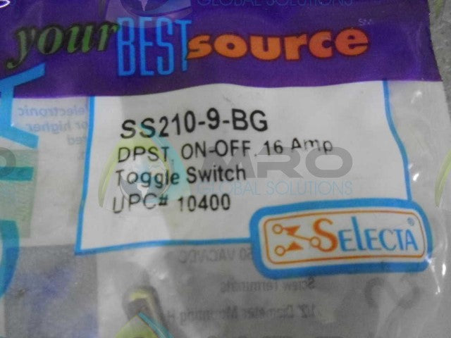 SELECTA SS210-9-BG TOGGLE SWITCH *NEW IN ORIGINAL PACKAGE*
