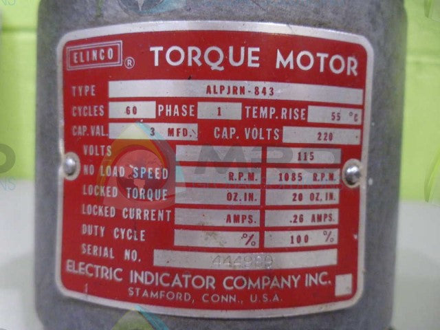 ELINCO ALPJRN-2710-2F6 TORQUE MOTOR *USED*