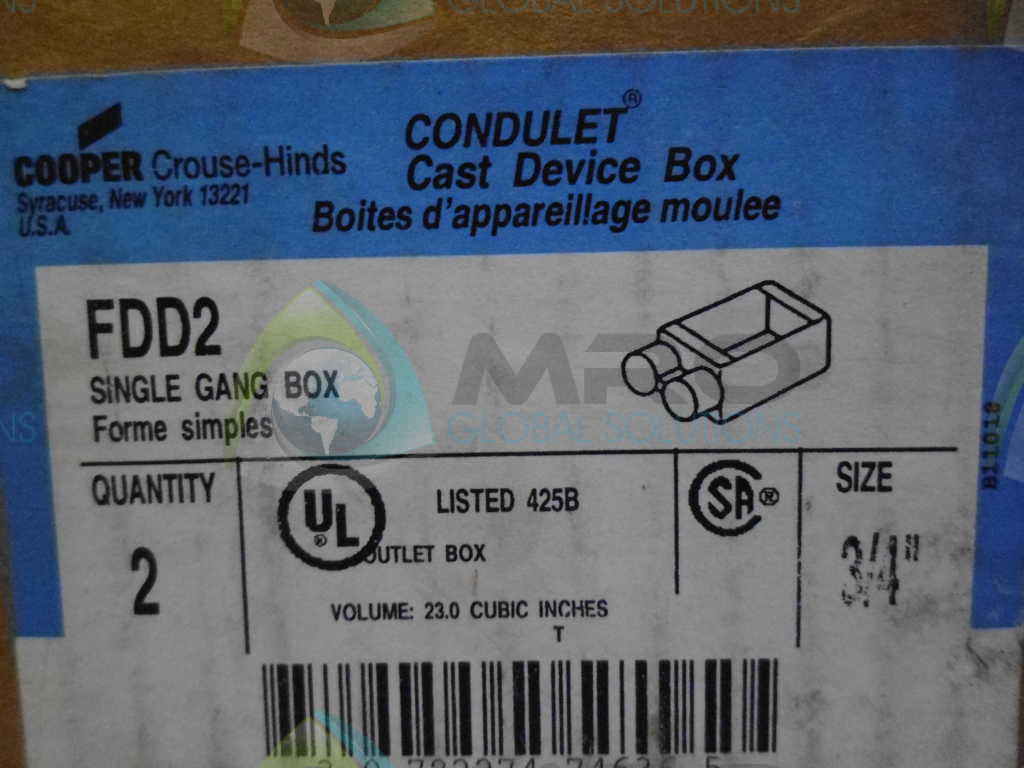 COOPER FDD2 DEVICE BOX *NEW IN BOX*