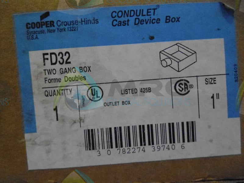 COOPER FD32 DEVICE BOX *NEW IN BOX*