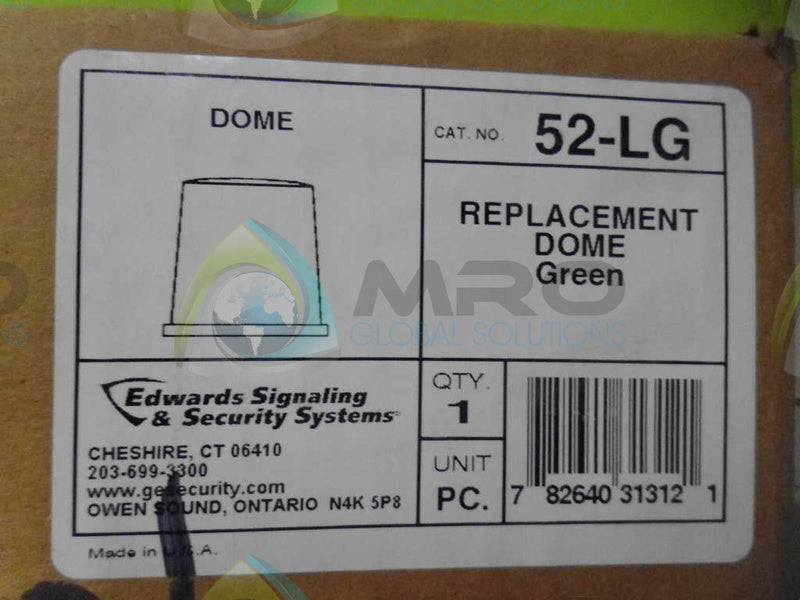 EDWARDS 52-LG REPLACEMENT DOME GREEN *NEW IN BOX*