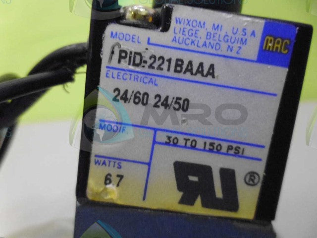 MAC PID221BAAA VALVE *NEW NO BOX*