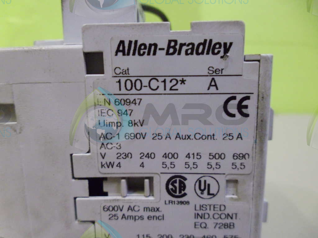 ALLEN BRADLEY 100-C12 SER. A CONTACTOR *USED*