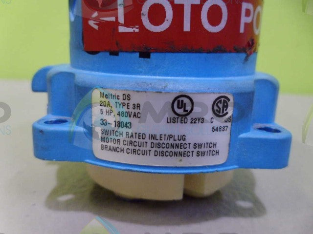 MELTRIC 33-18043 DISCONNECT SWITCH *USED*