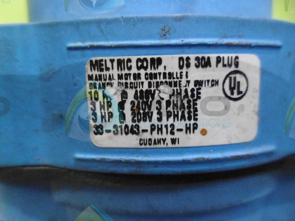 MELTRIC 33-31043-PH12-HP DISCONNECT SWITCH *USED*