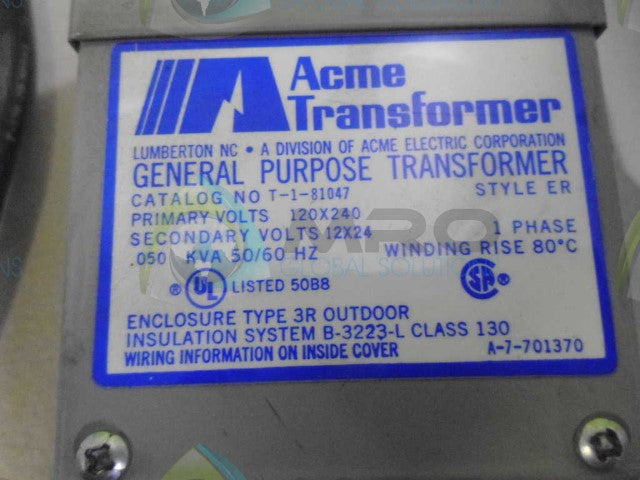 ACME I-1-81047 TRANSFORMER *USED*