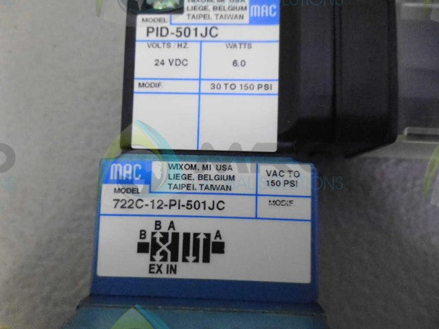 MAC 722C-12-PI-501JC VALVE *NEW NO BOX*