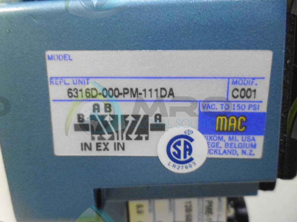 MAC 6316D-000-PM-111DA VALVE *NEW NO BOX*