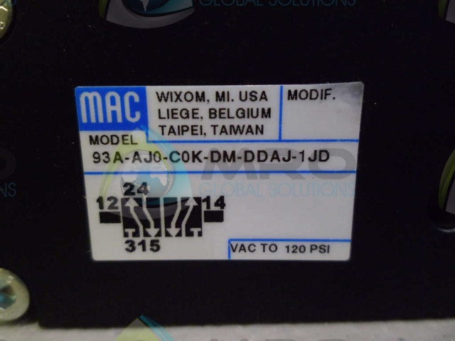 MAC 93A-AJ0-C0K-DM-DDAJ-1JD VALVE *NEW NO BOX*