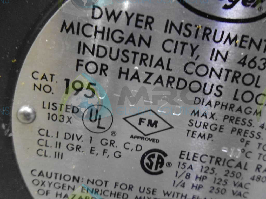 DWYER 1950-5-2B PRESSURE SWITCH *NEW NO BOX*