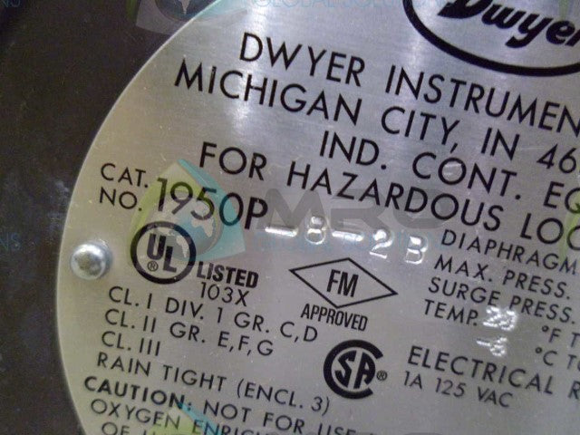 DWYER 1950P-8-2B PRESSURE SWITCH *NEW NO BOX*