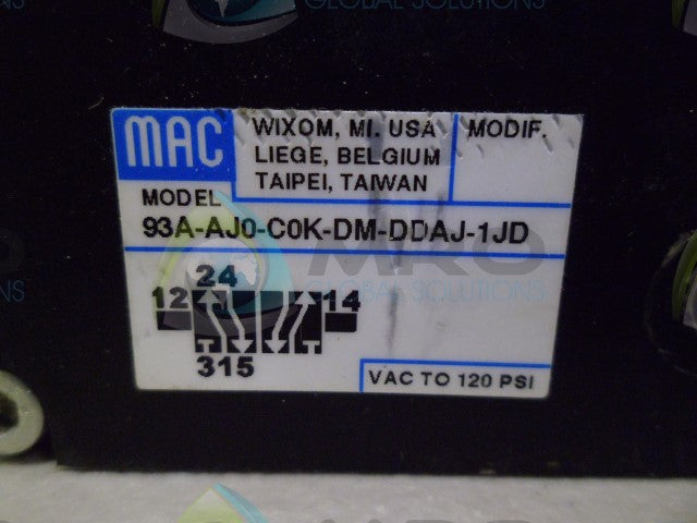 MAC 93A-AJ0-C0K-DM-DDAJ-1JD VALVE *NEW NO BOX*