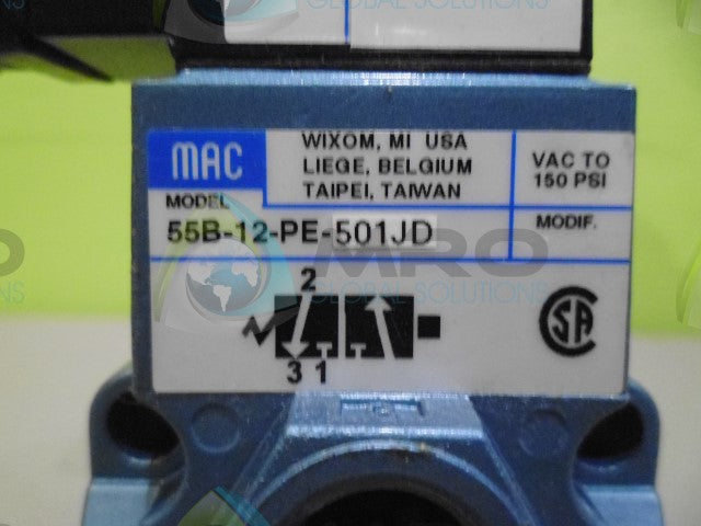 MAC 55B-12-PE-501JD VALVE *NEW NO BOX*