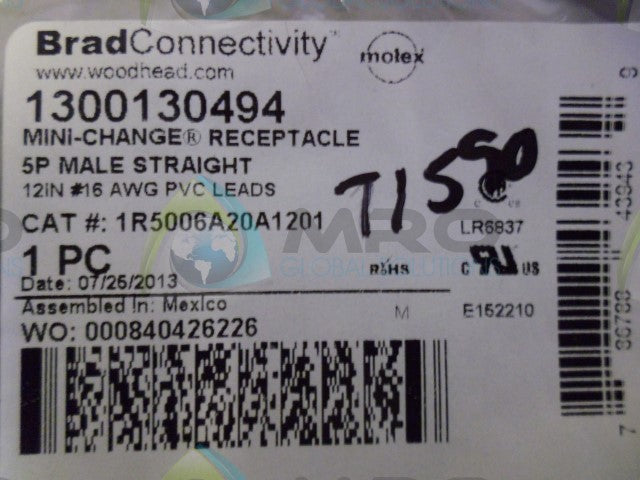 WOODHEAD 130013494 MALE REPLACES *NEW IN ORIGINAL PACKAGE*