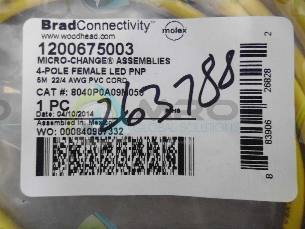 WOODHEAD 1200675003 PVC CORD *NEW IN ORIGINAL PACKAGE*
