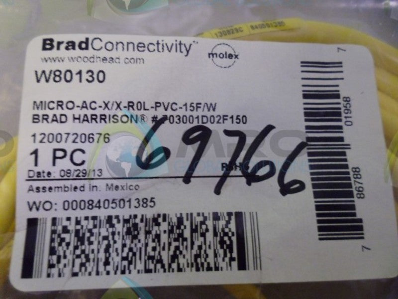 WOODHEAD W80130 PVC CORD * NEW IN FACTORY BAG *