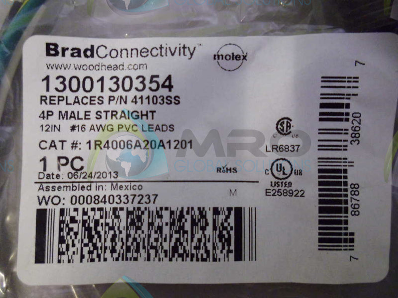 WOODHEAD 80499-A DC CORD *NEW IN ORIGINAL PACKAGE*